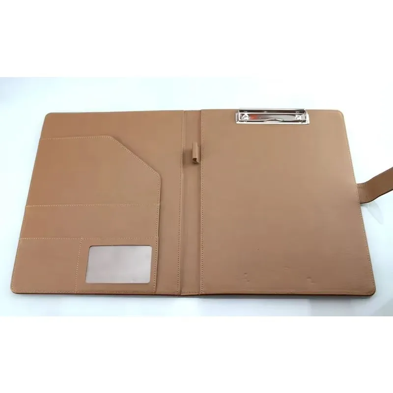 Pasta de couro pu a4 multifu, pasta de contrato comercial, pasta de reunião, material de aprendizagem, material de escritório, organizador de mesa