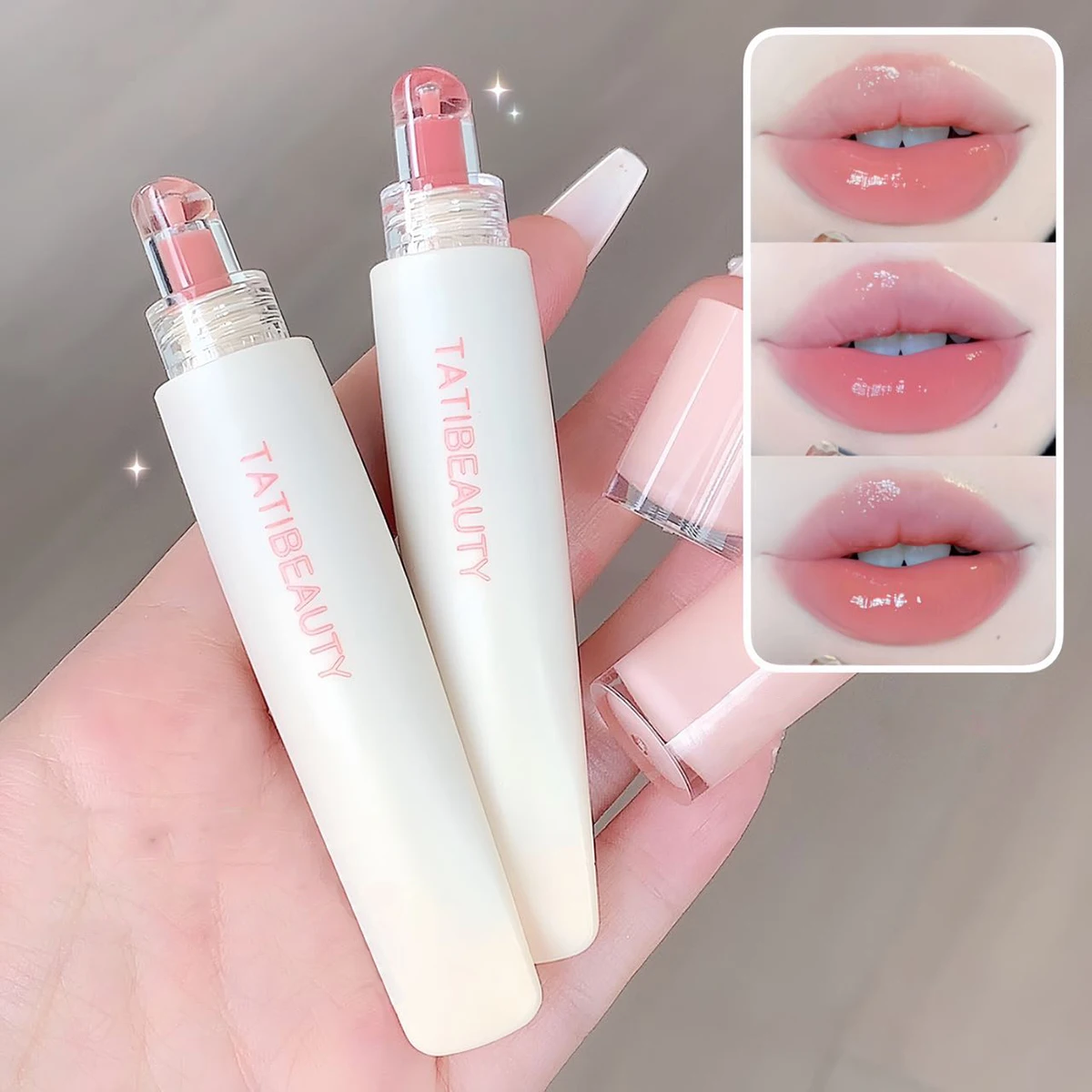 TATIBEAUTY Lip Jelly Essence lápiz labial hidratante brillo de labios espejo brillo de labios lápiz labial suave maquillaje de estudiante rosa