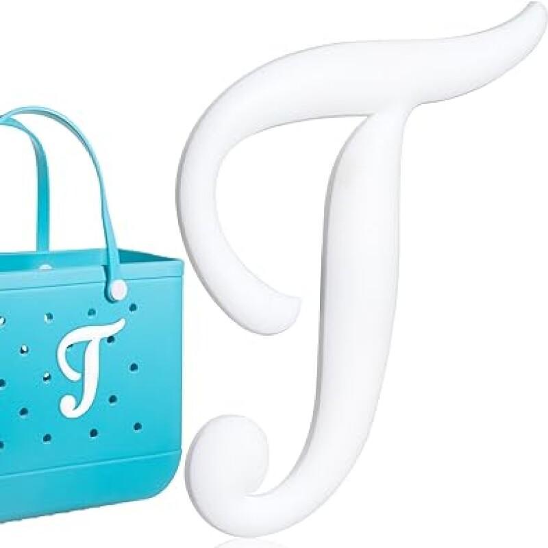 1pc Decorative Letter for Handbag, Color White Alphabet Letters Decor Accessories Alphabet 3D Letters for Beach Tote Bag