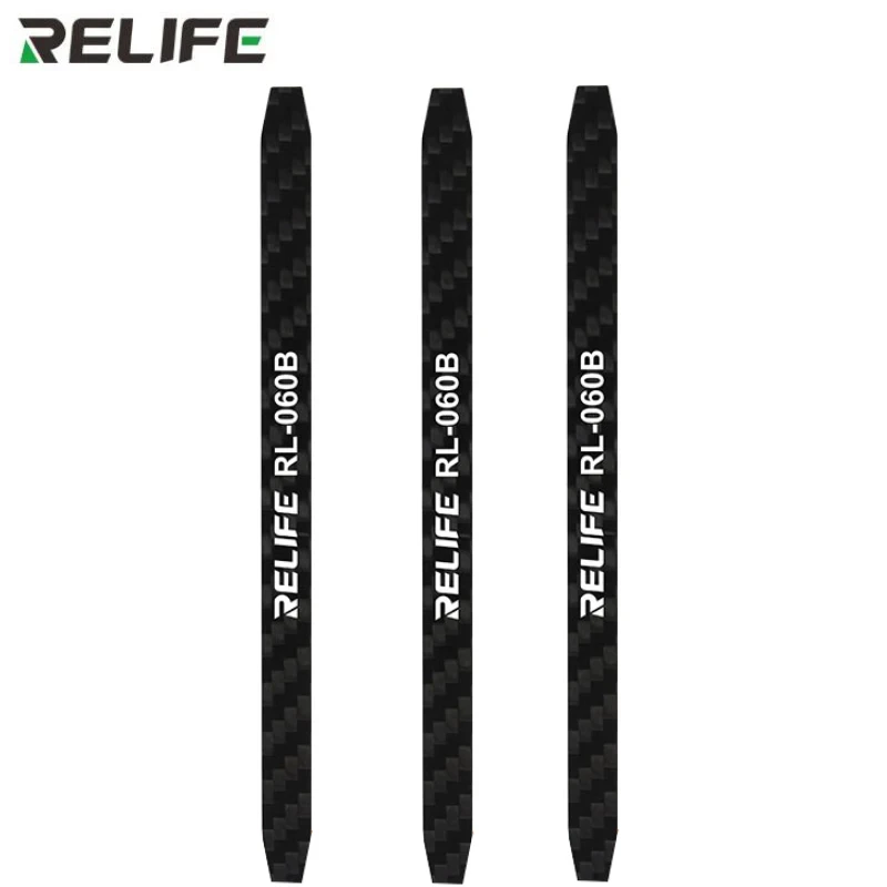RELIFE RL-060B カーボンファイバー非磁性解体バール電話コンポーネント LCD スクリーン開口部バックカバー分解ツール