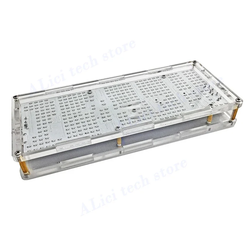 Kit de reloj de matriz de puntos LED 51 microordenador de un solo chip reloj electrónico controlado ópticamente piezas de bricolaje