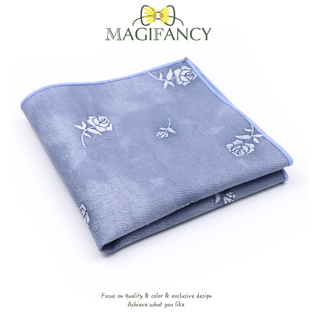 男性用フローラルプリントハンカチ,綿100%,ブラウン,ベージュ,コーデュロイ,結婚披露宴,スクエアポケット,秋冬ギフトアクセサリー,23cm