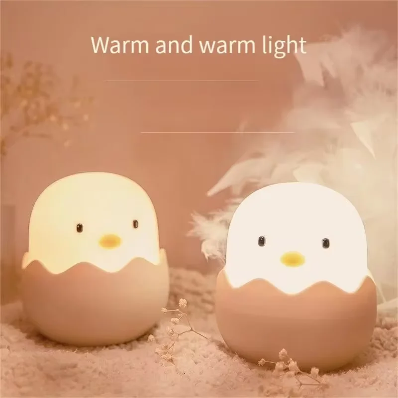 Eggshell Chicken Silicone Pat Lamp USB Night Light ricarica infermieristica Light Tumbler Cartoon Egg bambini lampada da tavolo a Led