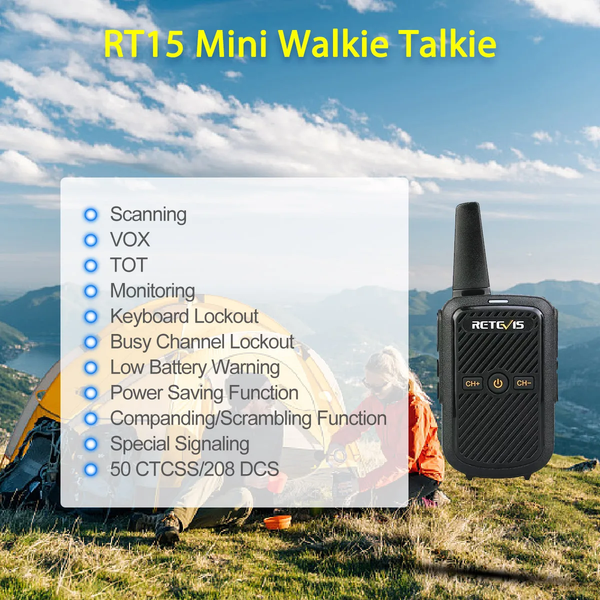 Retevis RT15 Mini-Walkie-Talkie, tragbares Zwei-Wege-Radio, kleiner Kommunikator für die Hoteljagd – wählen Sie 1 oder 3-teiliges Set