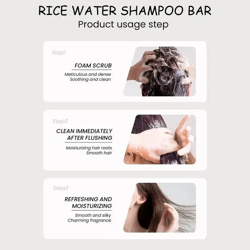 1/2/3pcs Biologische Rijst Shampoo Zeep Bar Reinigt Olie Gratis Conditioning Zeep Rijst Water Eiwit voedende Haargroei Zeep Bar
