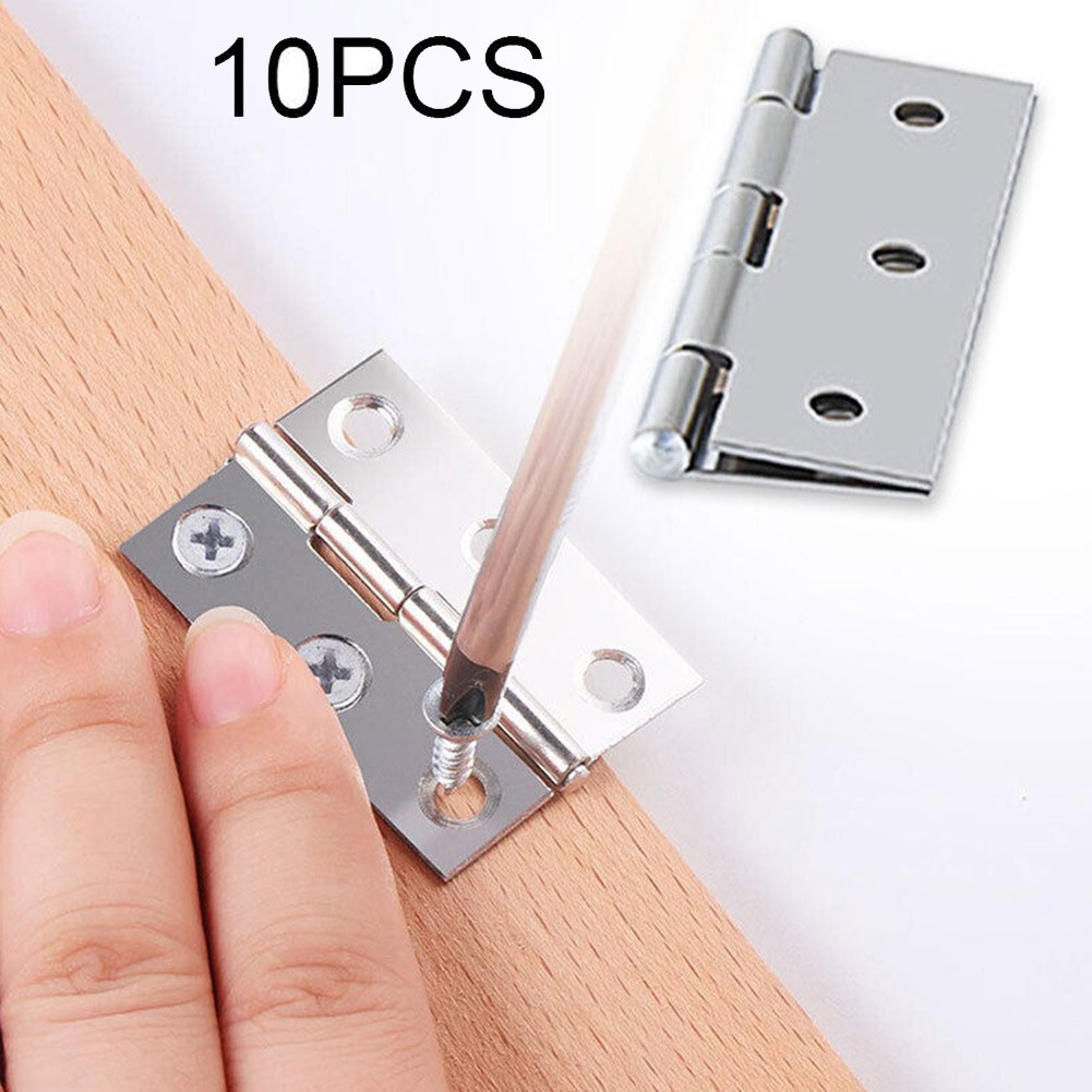 Charnières en acier inoxydable, 10 pièces, connecteur de porte, tiroir, 6 trous de montage pour meubles, bibliothèque, fenêtre, armoire, raccord de porte
