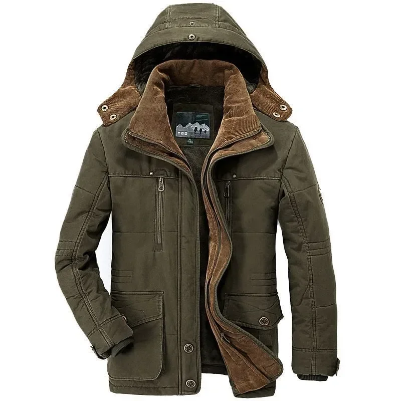 Parkas militares tácticas casuales con capucha para hombres, chaquetas gruesas cálidas de lana a prueba de viento, abrigos de otoño e invierno, nueva moda