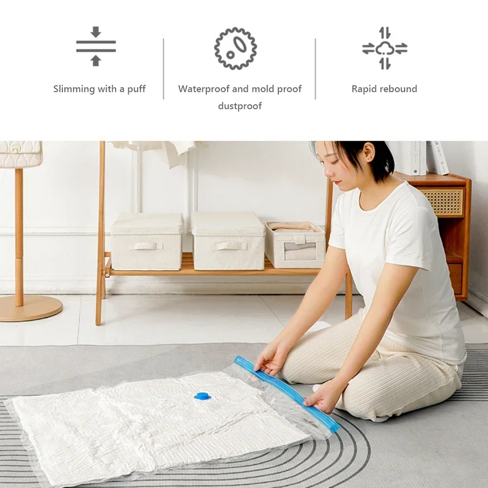 6PCS Vacuum Bag for Clothes Storing Large Plastic Compression Empty Bag Travel Accessories Storage Container