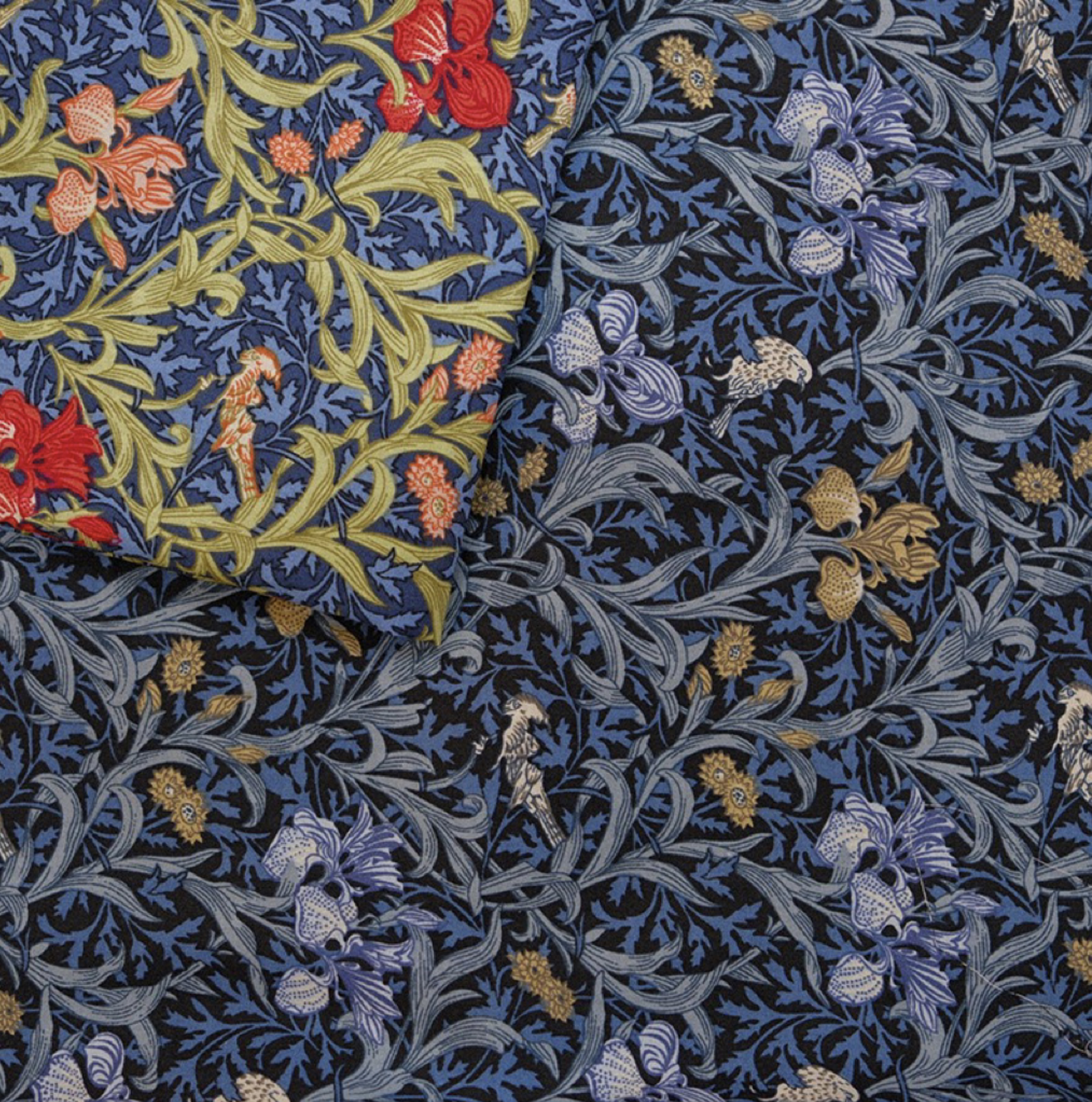 ผ้าฝ้าย 100% 60S Poplin Dark สี William Morris Series รูปแบบผ้าเย็บมือ DIY ตุ๊กตาเสื้อผ้าชุดการออกแบบผ้า