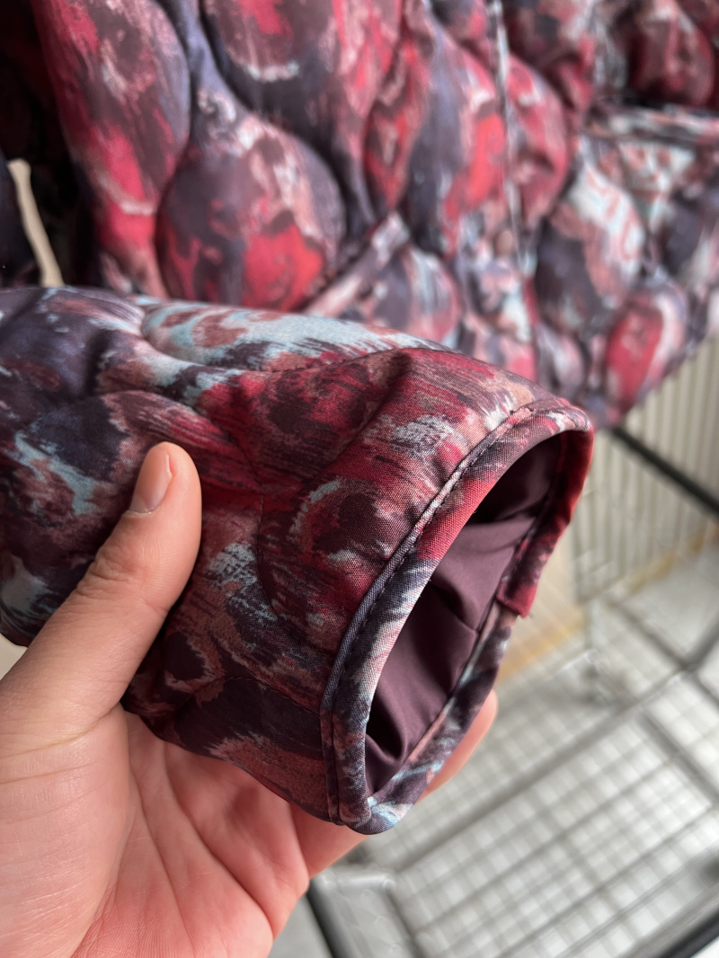 ETJ 2025 Coleção feminina de primavera elegante moda estampa solta edição vintage gola redonda jaqueta acolchoada de algodão