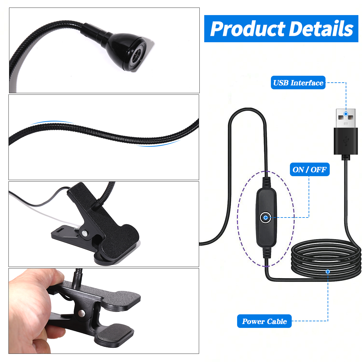 ジェルネイルポリッシュを乾燥させるためのミニUSBランプ,クリップオンフレキシブルデスク,ネイルドライヤー,マニキュアサロンツール,LINMANDA-LED