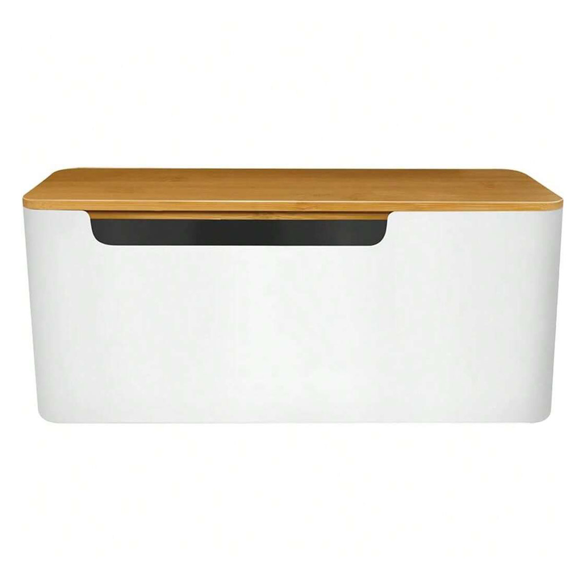 Kabelmanagement-Box mit Bambusdeckel für Verlängerungskabel, Stromstreifen, Überspannungsschutz, Draht-Concealer, Organizer, Abdeckung, Hider