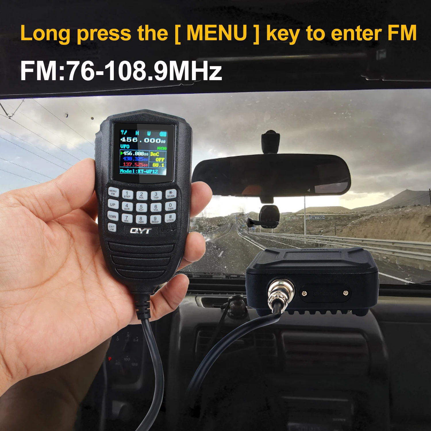 QYT KT-WP12 Walkie Talkie VHF UHF 70CM 2M 200Ch 25W Dual Band Mini Radio Amatorskie Mobilne FM z Funkcją VOX, Scramblerem i Mikrofonem Ręcznym