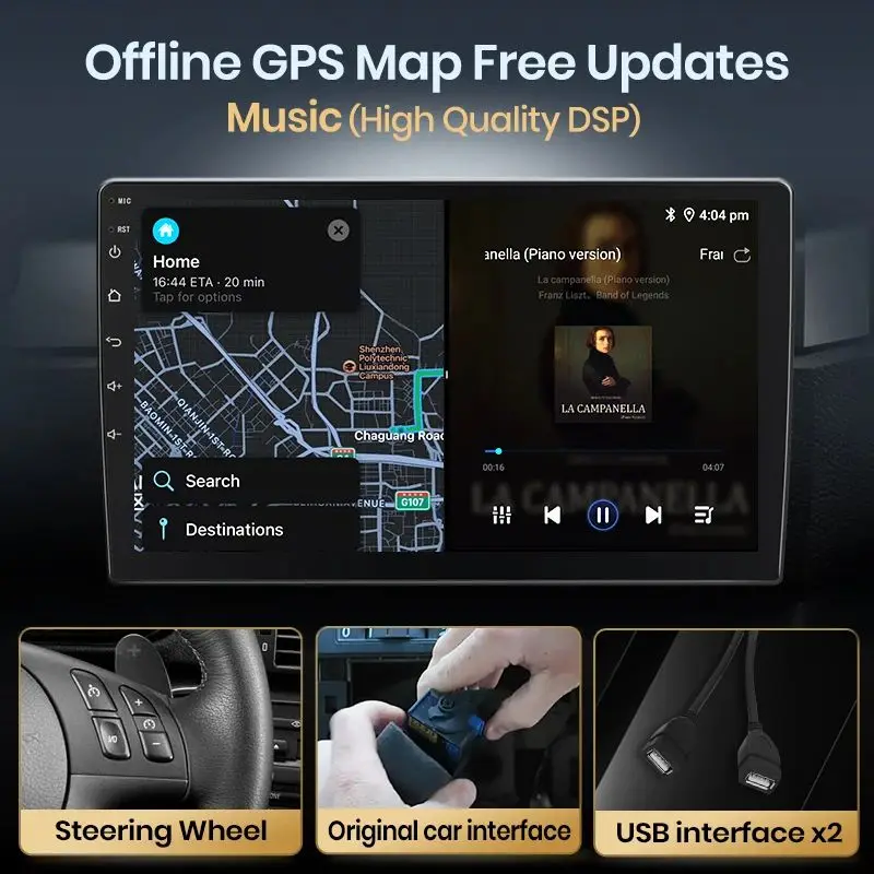 Junsun CarPlay Android Auto Radio samochodowe dla Mercedes Benz C Class W203 C200 C320 C350 CLK W209 2000-2005 Inteligentne multimedialne 4G