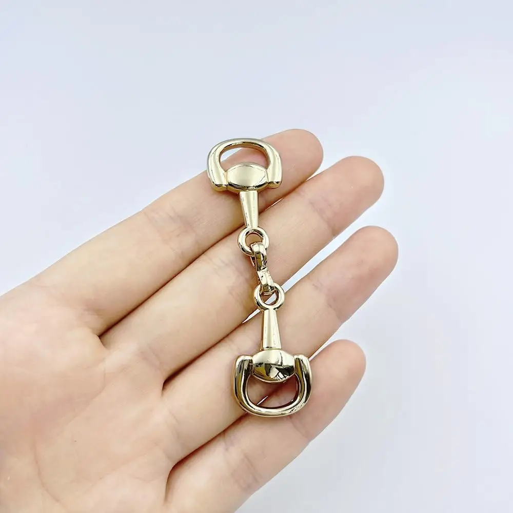 6 PCS Light Gold Horse Bit Key Chain Snaffle Bit Buckle Elegant Horsebit สร้างประณีตเครื่องประดับขี่ม้า