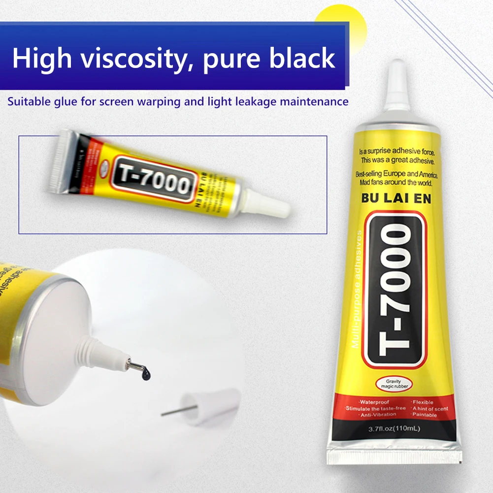 15/25/50/110ML T7000 Black Glue for Phone Mobile Screen DIY Repair Adhesive With Precision Applicator Tip LCD Display Repair