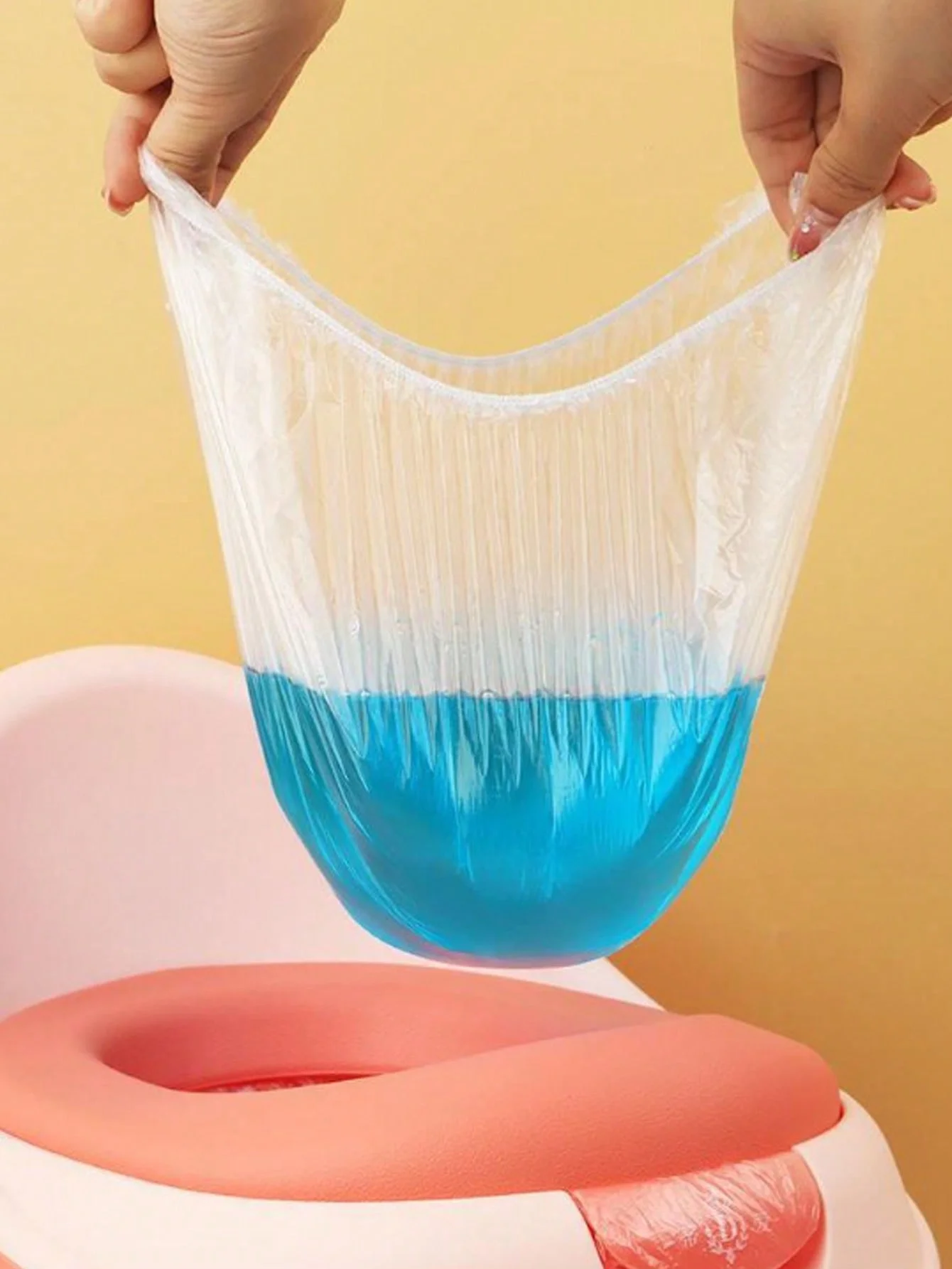 100 sacos de lixo do toalete do bebê dos pces, sacos descartáveis da limpeza do potty das crianças, sacos plásticos pequenos do toalete infantil