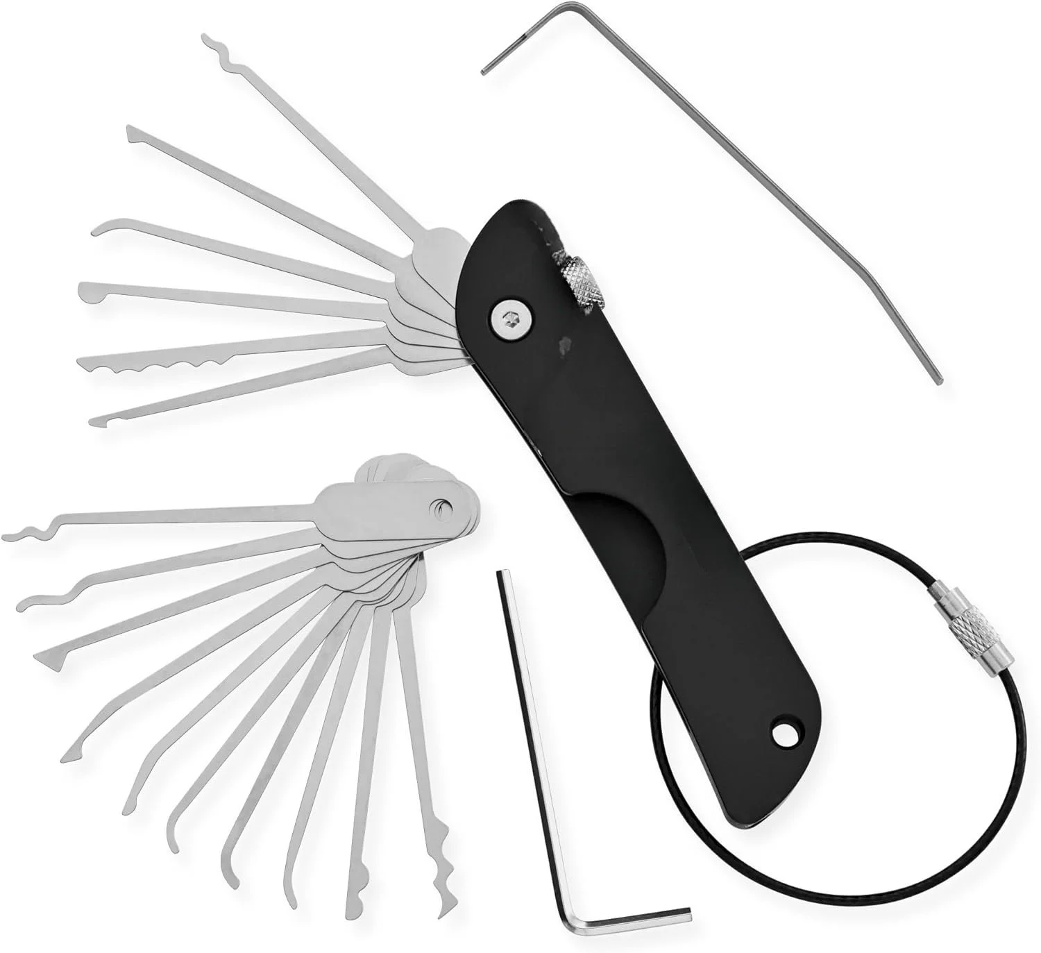 Juego de selección de cerradura compacta, resistente a la oxidación, versátil, llaves abiertas de puerta, reemplazo de llaves, práctico Mini Kit removedor de ganchos, 21 Uds.
