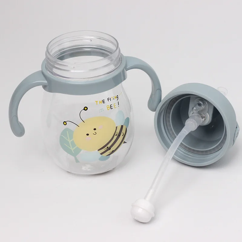 Copo de água do bebê palha bonito anti-asfixia jardim de infância crianças copo de água com bola de gravidade duckbill copo infantil beber copo
