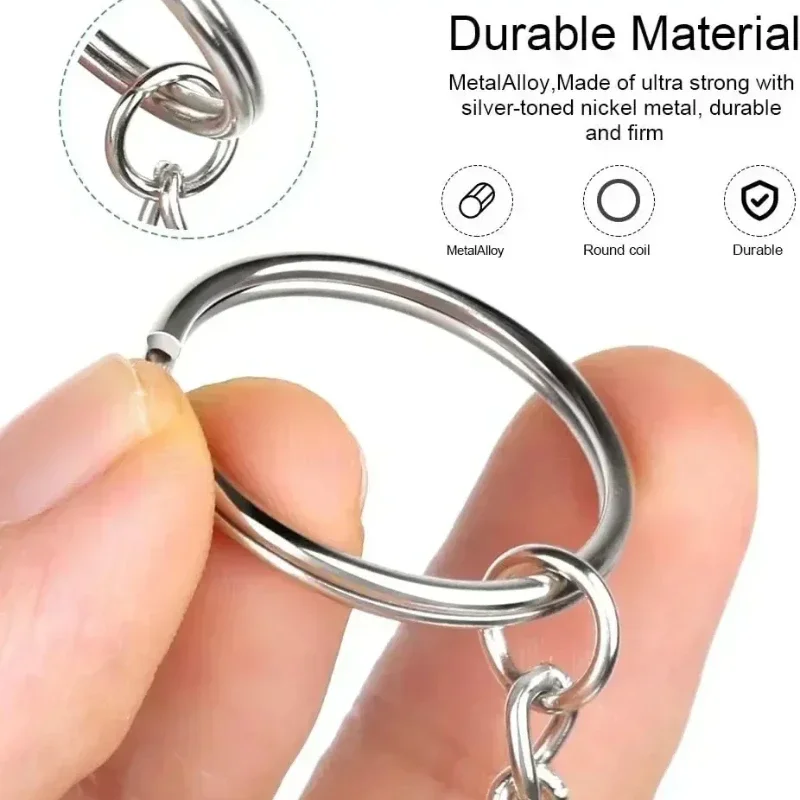 LLavero de Metal chapado en plata de 50/200 piezas, accesorio para fabricación de llaveros, anillo dividido