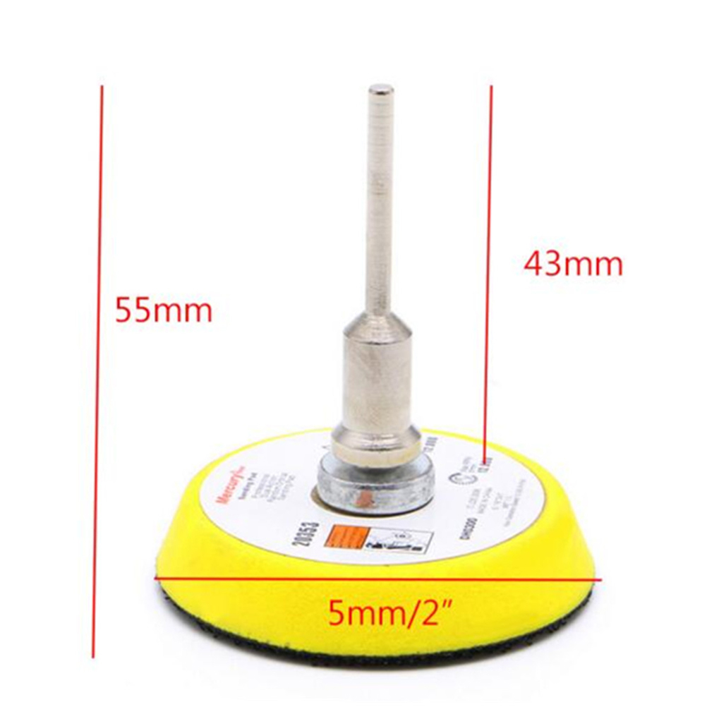 Almohadilla de lijado de 50mm y 3mm, disco de lijadora, almohadilla de pulido, placa de respaldo, vástago compatible con amoladora eléctrica de 12000 RPM, herramienta rotativa