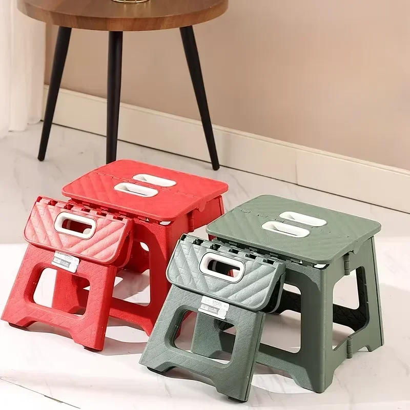 2025 Lightweight Folding Step Stool Multi Purpose Handheld Thickened Footstool* Non-Slip Plastic Small Benches Kitchen &#