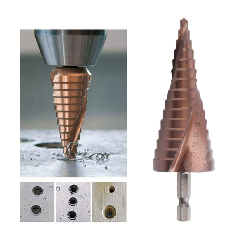 Cấp Độ 5/9 M35 Coban Bước Mũi HSS-CO Thép Tốc Độ Cao Hình Nón Kim Loại Mũi Dụng Cụ Lỗ Cắt Cho Đồng Hồ thép Không Gỉ