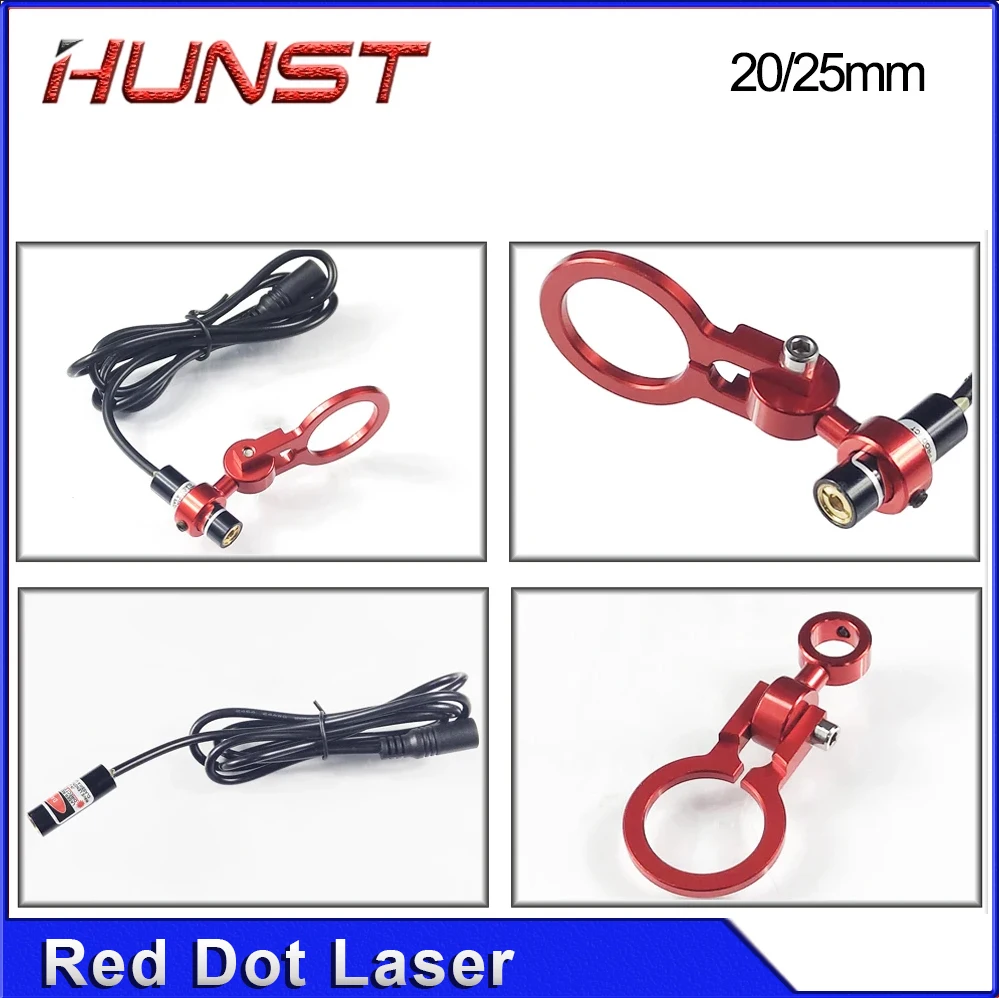 HUNST Dia: 20/25mm Red Dot Holder Set DC 5V Diode Module Device Positioning For DIY Co2 Laser Engraving Cutting Head