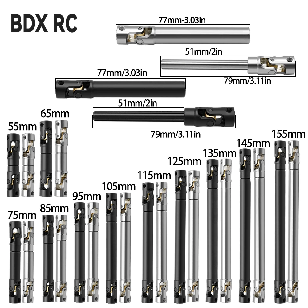 Arbre d'entraînement cannelé interne en métal, arbre de transmission à Joint universel pour voiture 1/10 RC chenille axiale SCX10 gladiateur YK4082 TRX4 TF2 D110