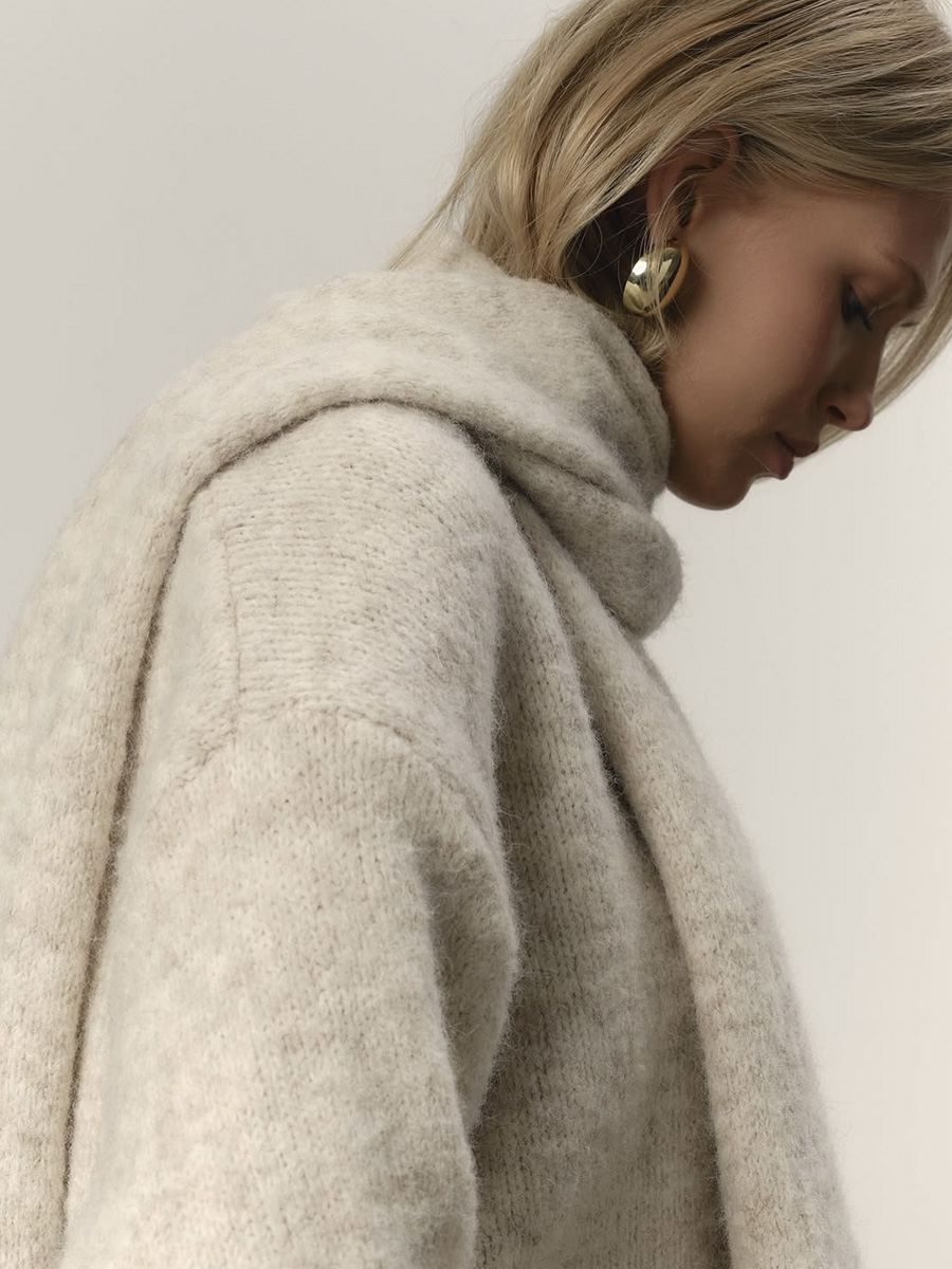 Hirsionsan 2025 novo macio solto decote em v blusas de malha feminino inverno sólido pullovers & cachecol quente básico malhas jumper