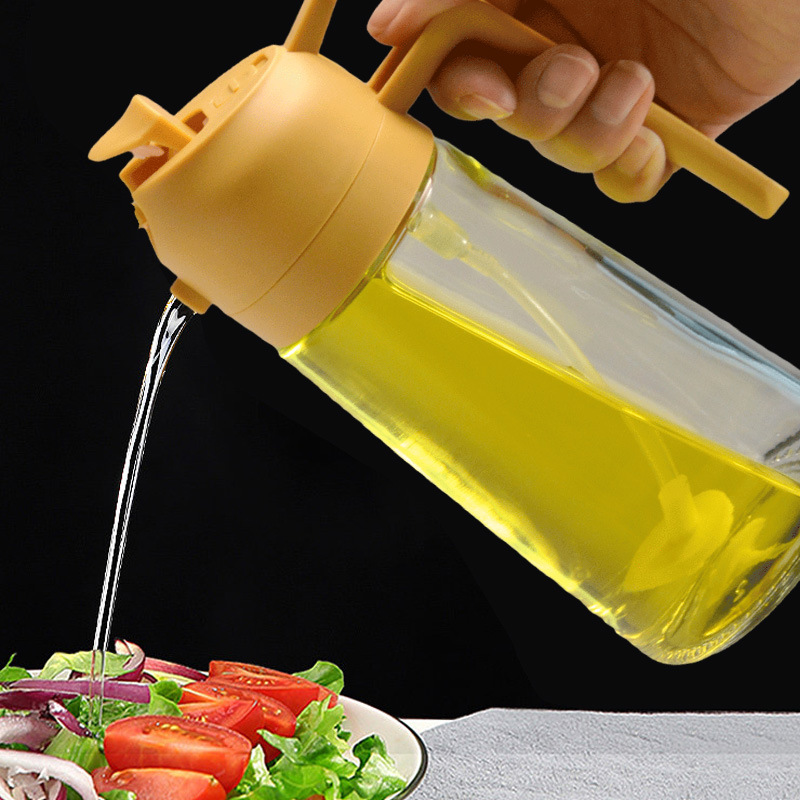 2in1 Bottiglia di spruzzatore di olio spray di vetro Dispenser di olio spray Barattolo di olio Gallecca BBQ Cucina Cottura Arrostire Attrezzo da cucina per picnic