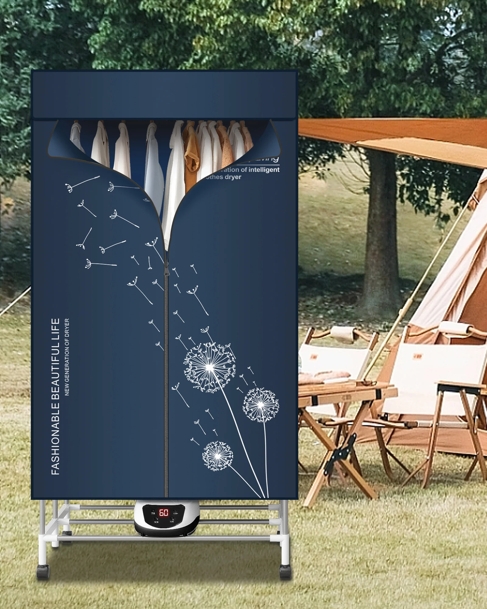 Sèche-linge électrique Portable, sèche-linge chauffant 220V-1500W, sèche-linge chauffant avec minuterie, sèche-linge électrique
