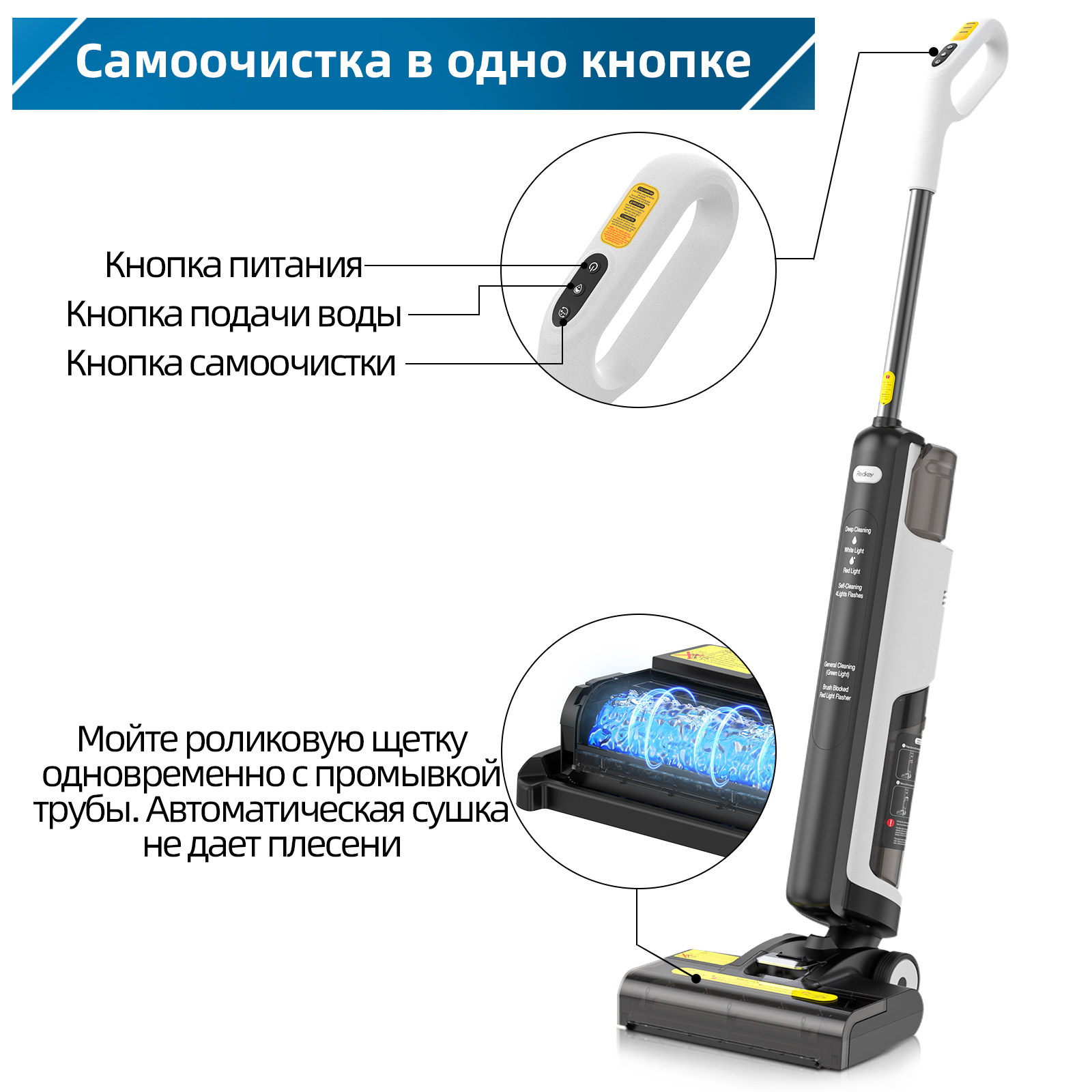 Redkey W12 SE Wireless Wet Dry Vacuum Cleaner Multi-Surface Smart Cordless Mop Floor Washer Handheld Household Self-Cleaning