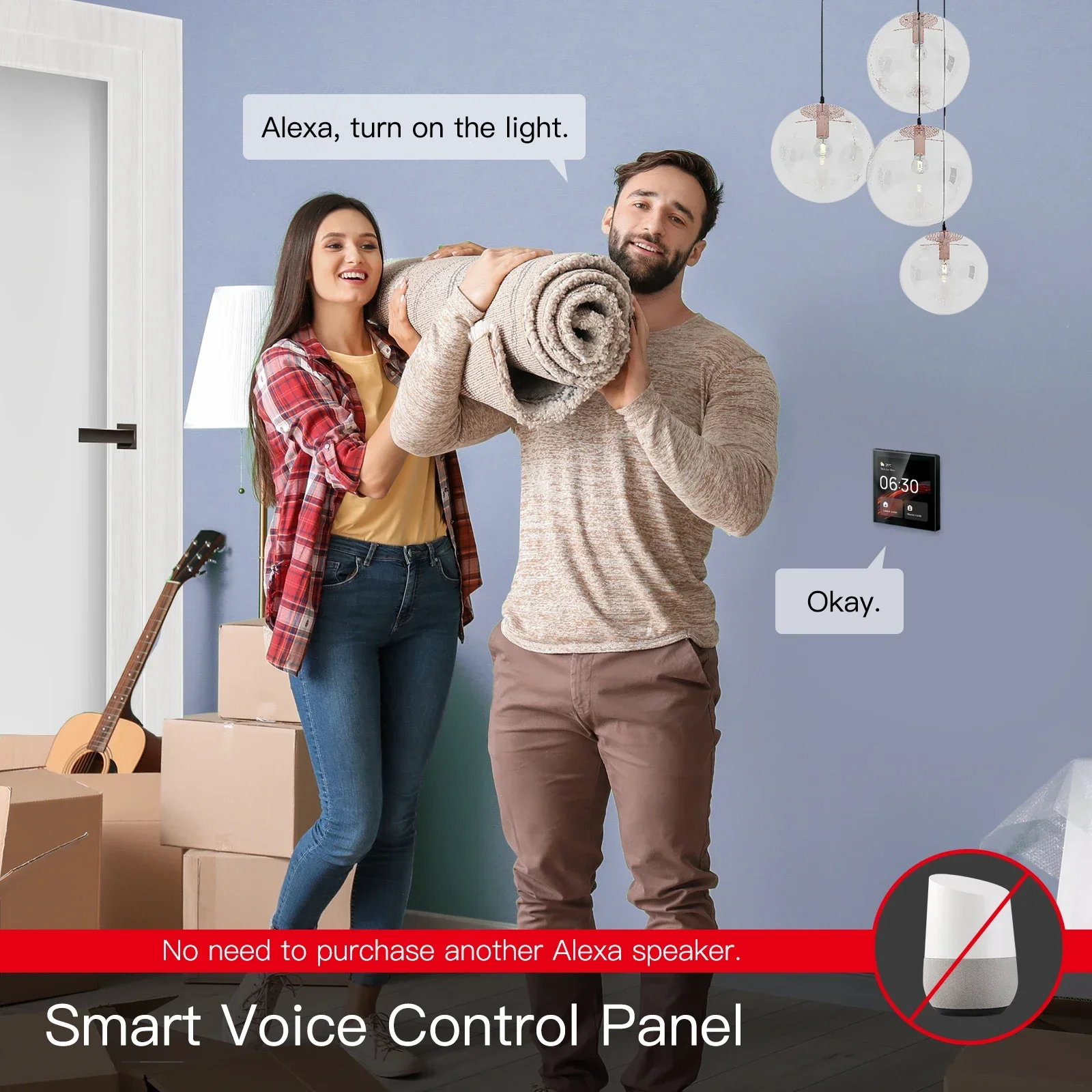 MOES-Panel de Control de pantalla táctil multifuncional, Control Central en pared de 4 pulgadas, wifi, Tuya, para escenas inteligentes, Hogar Inteligente