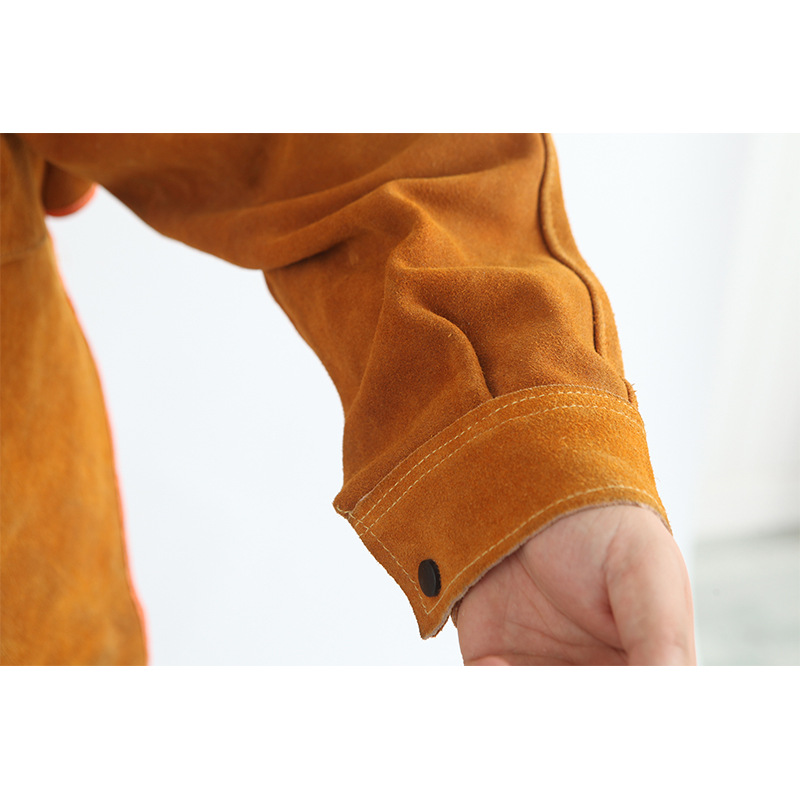 Da Bò Hàn Quần Áo 105CM Dài Nặng Hàn Tạp Dề Bộ Đồ NGỌN LỬA & Chống Mòn Áo Có Tay Dành Cho Nam