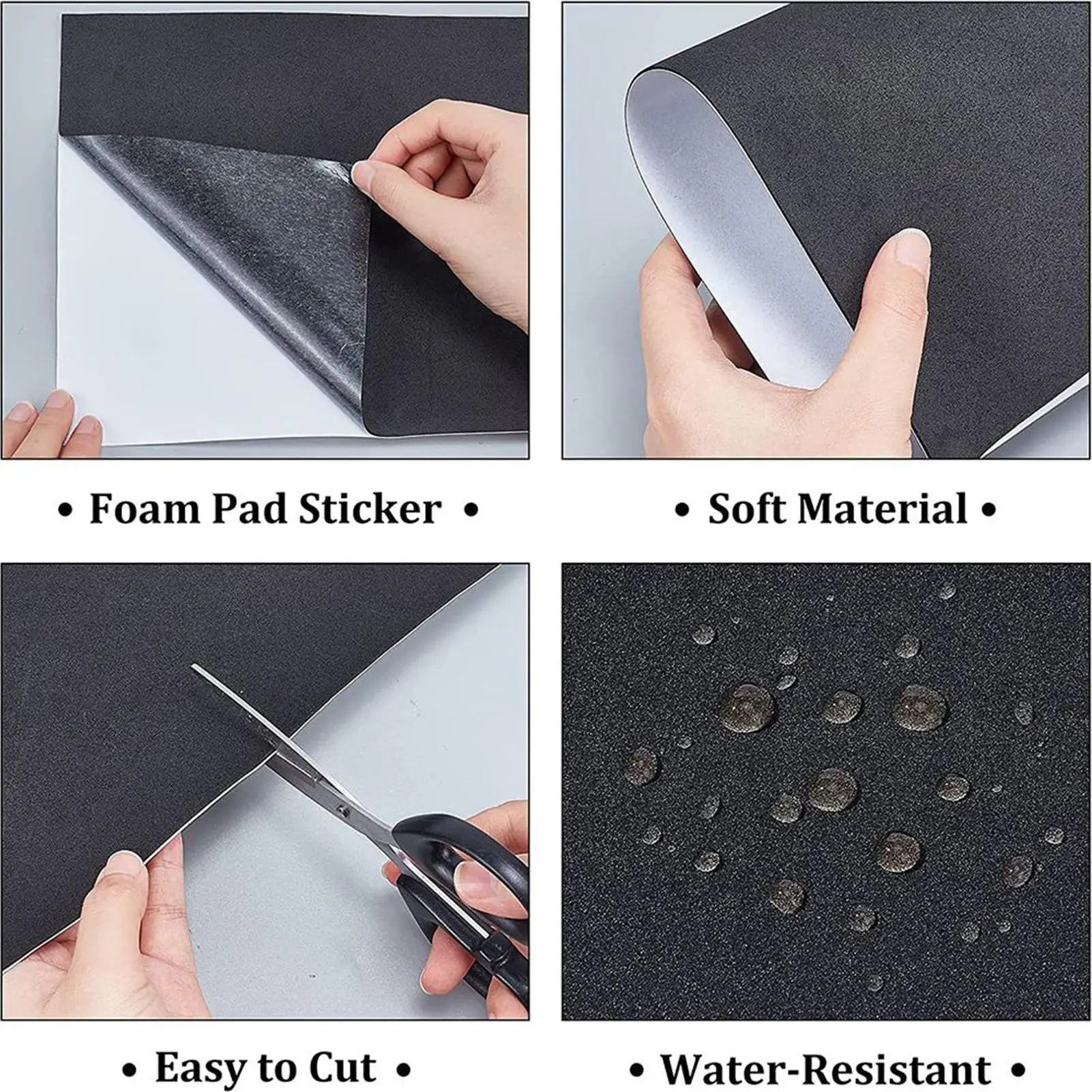Adhesive Foam Padding Sheets 4 Pieces Closed Cell Floor Protectors Sheet Self Adhesive Sticky Foam Pads For Furniture Crafts