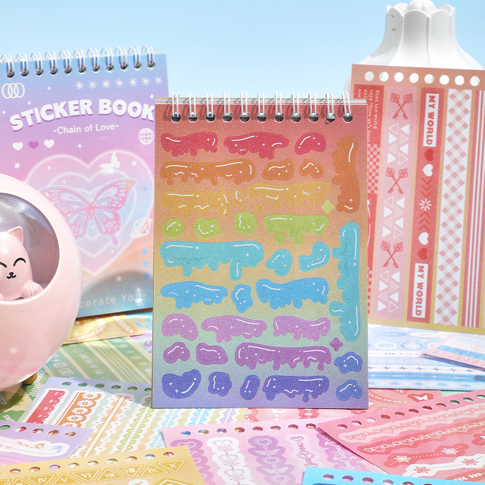 สติกเกอร์กระดาษสมุด30แผ่นหลากสีน่ารักจินตนาการ30แผ่นสติกเกอร์ตกแต่งสมุดบันทึกที่สวยงามแบบทำมือ