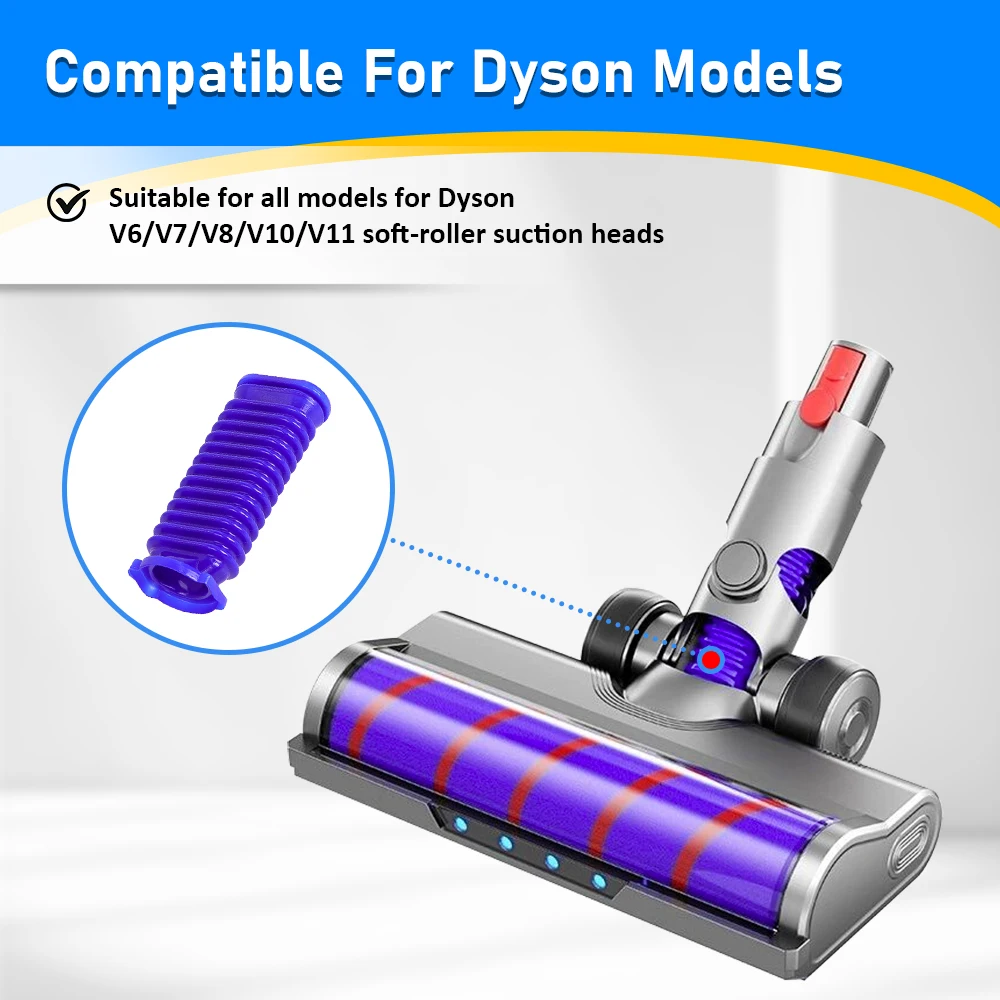 Lower Duct Hose for Dyson V7 V8 V10 V11 Vacuum Cleaner Soft Roller Soft Roller Flexible Soft Rubber Tube Nozzel Blue Hose Part