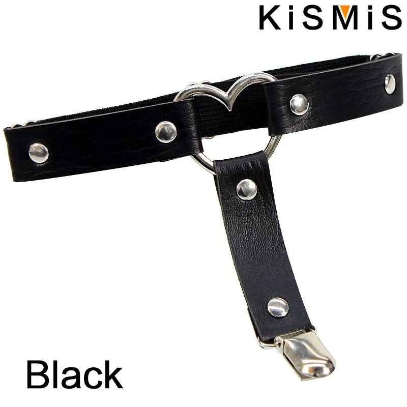 1PC Pu Lederen Jarretellegordel Vrouwen Elastische Hart Beenbanden Dij Harnas Punk Gothic Mode Accessoires