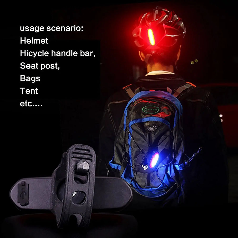 DOMEN Bicycle Taillight MTB Light Bike Rear Light USB Rechargeable LED Cycling Warning Light Bicycle Lamp Bicycle Accessories