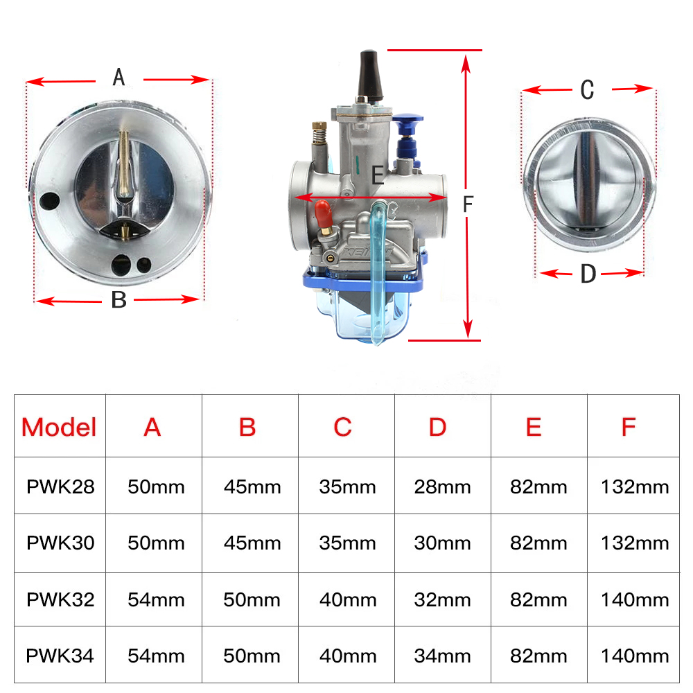 オートバイキャブレター Keihin PWK 28 30 32 34 ミリメートルスクーターとパワージェットモトクロスユニバーサルアクセサリーダートバイクレース