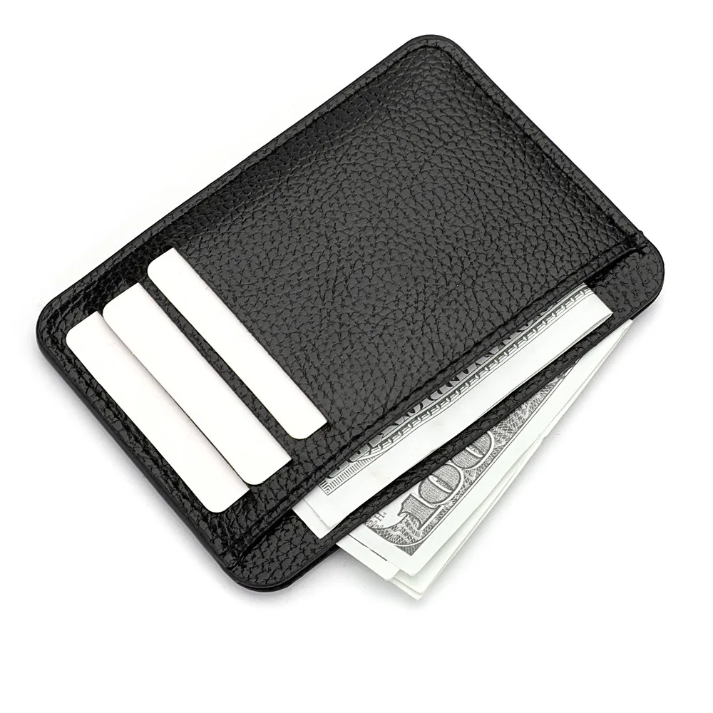 1Pc New Ultra-thin Soft Wallet PU Leather Mini Credit Card Wallet Candy Color Bank Credit Card Box Female Male Business Card Set