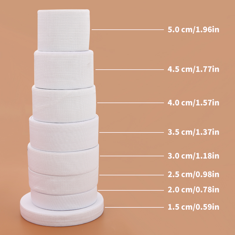 10mm/15mm/20mm/25mm/30mm/35mm/40mm/45mm/50mm White Black Nylon High Elastic Bands Garment Trousers Sewing Accessories