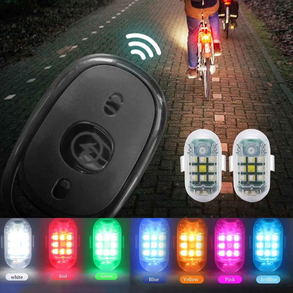 Wireless Remote Control LED Strobe Light for Car Auto Motorcycle Bike Drone Scooter Anti-collision Warning Lamp Flash Indicator