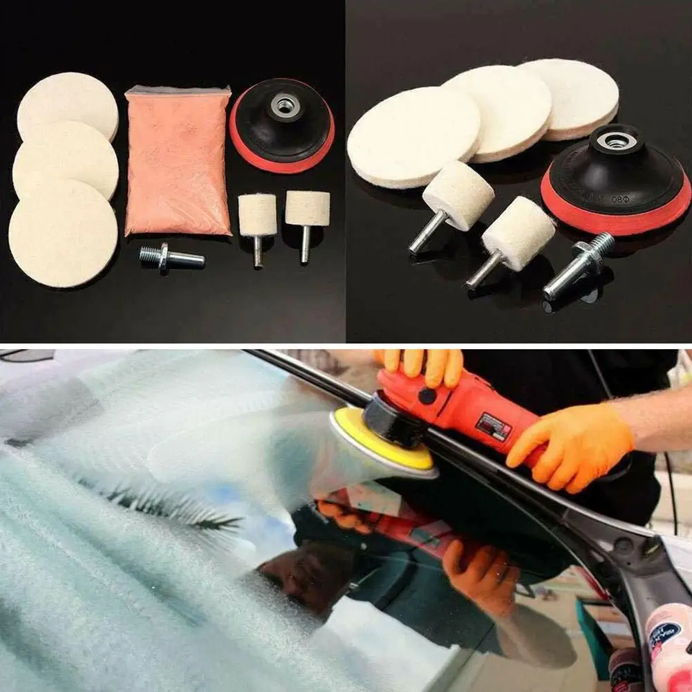 8 ชิ้น/เซ็ต 4 OZ ผงซีเรียมออกไซด์นาฬิกากระจกหน้าจอ Windows ชุดขัดทําความสะอาด Scratch Removal Polishing Backing Pad