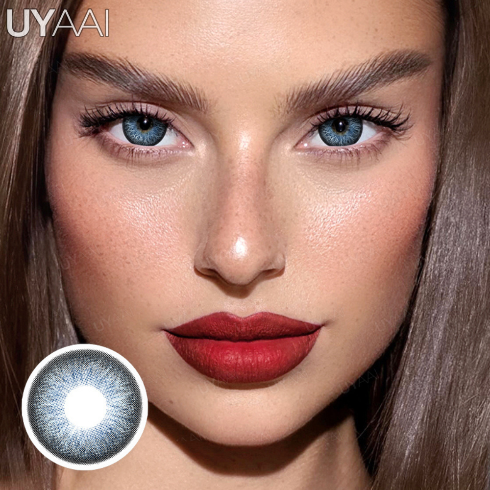 UYAAI ナチュラルカラー瞳孔目 1 ペア黒レンズ化粧品ブラウン美容レンズブルーアイコンタクトグリーン y2k Colorcon