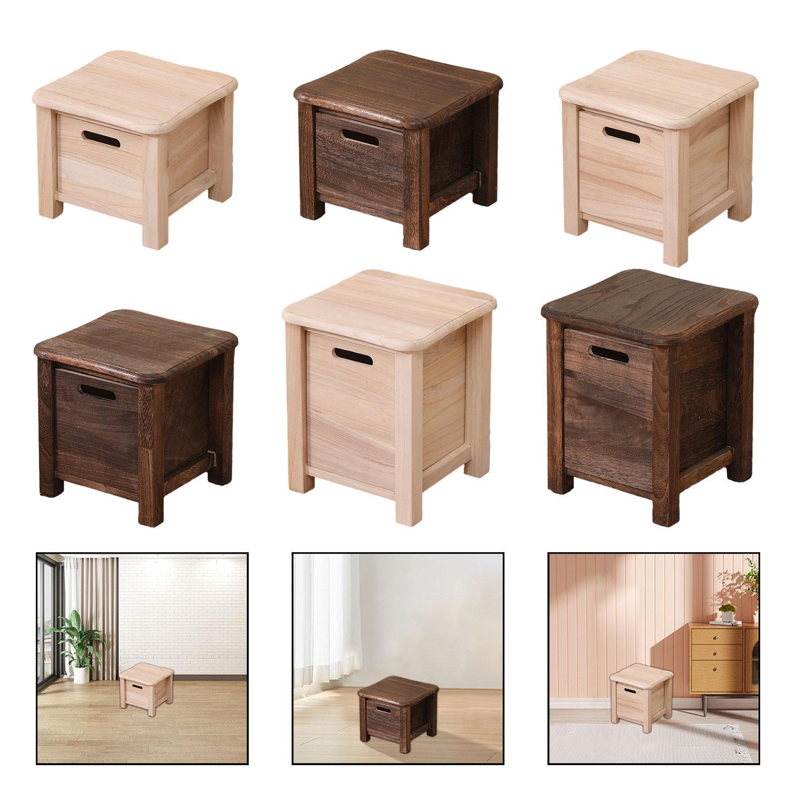 Wooden Storage Stool Decor Household Small Stool for Apartment Office Indoor