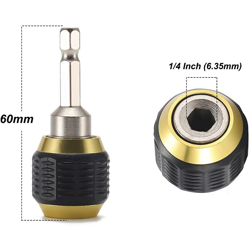60mm 1/4" Screw Drill Magnetic Drill Bit Quick Change Lock Magnetic Drill Bit Extender Drill Bit Holder With Hexagonal Shank