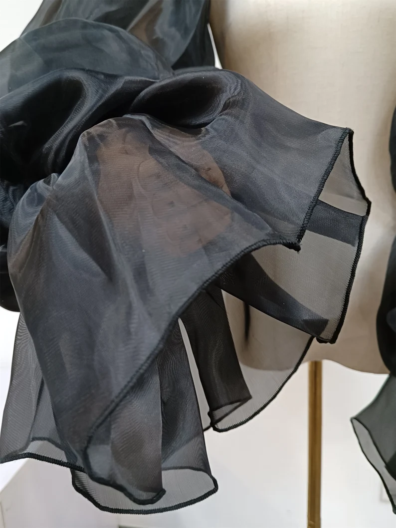 Organza Party Sleeves Formal Gloves Puffy Ruffles Wedding Sleeves Bride Accessory Special Occasion Accessories
