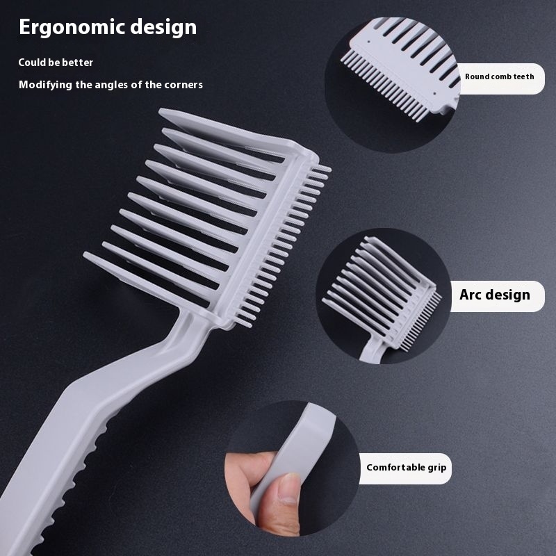 Hair Flat Comb Men's Trim Comb Long Handle Clipper Comb Positioning Cutting Tool Anti-Static Comb Plastic Carved Head Hair Comb
